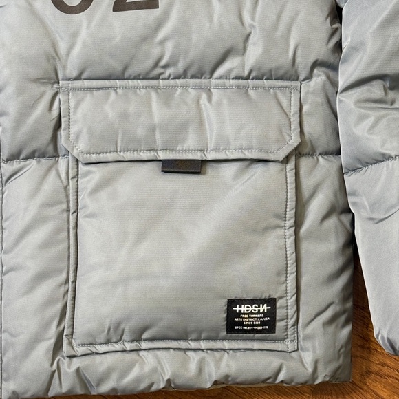 $358 MENS HUDSON PUFFER OUTDOORS SKI COAT JACKET STORMY GRAY VEGAN DOWN FILLED - Picture 8 of 16